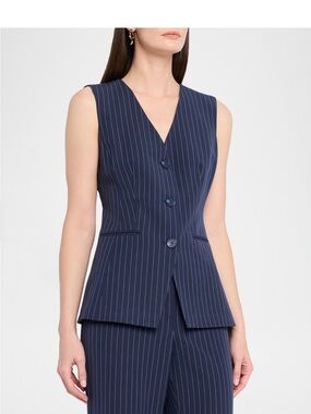 Toccin Sleeveless Navy Pinstripe Vest size 2